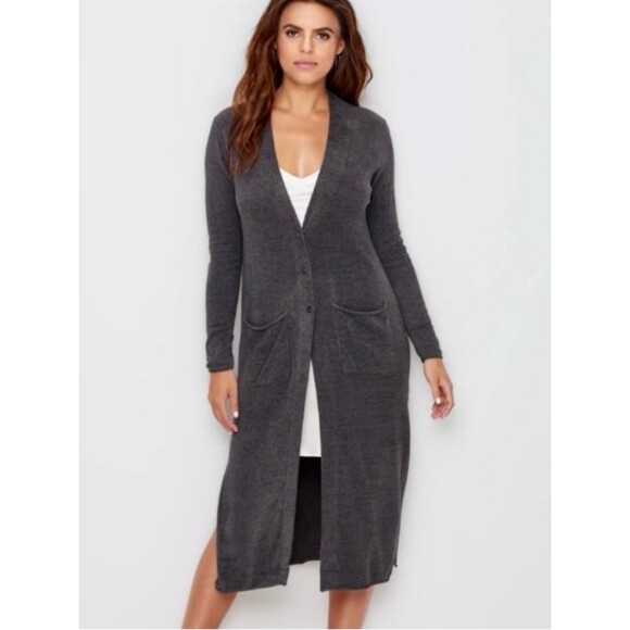 Barefoot Dreams Sweaters - Barefoot Dreams Slate CozyChic Ultra Lite Knit Duster Cardigan Size Extra Large